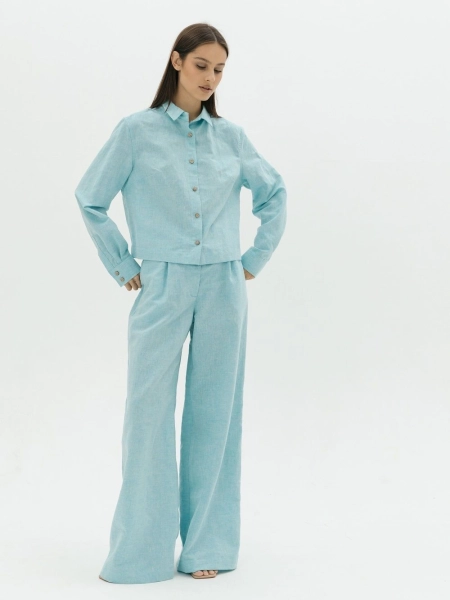 Брюки-палаццо Parisian limited turquoise melange