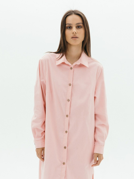 Платье-рубашка velvet Fresh dusty rose