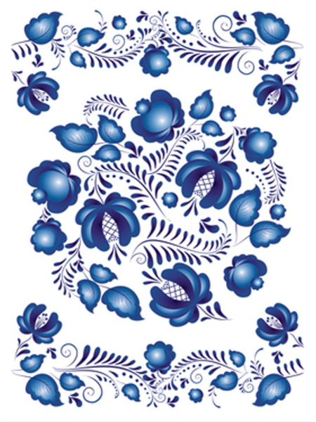 Полотенце льняное Гжель