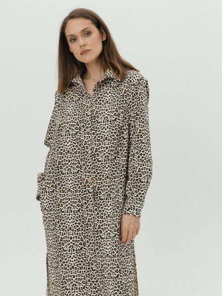 Платье-рубашка Fresh limited leopard