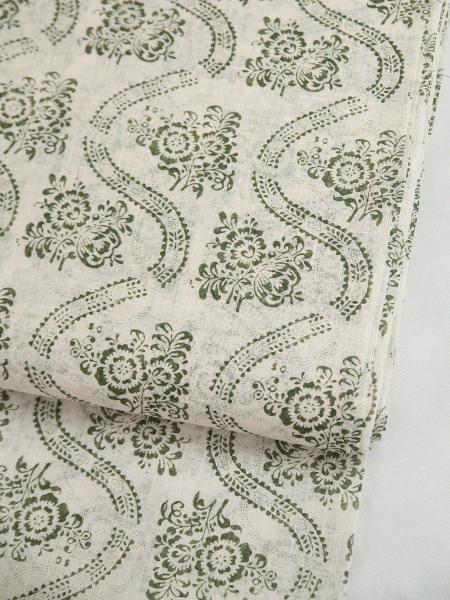 ОСТАТОК меньше метра Ткань льняная Аленький цветочек-2