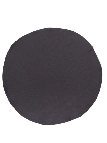 Салфетка круглая изо льна цвет графит