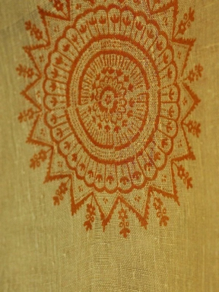 ОСТАТОК меньше метра Ткань льняная Солнышко-1