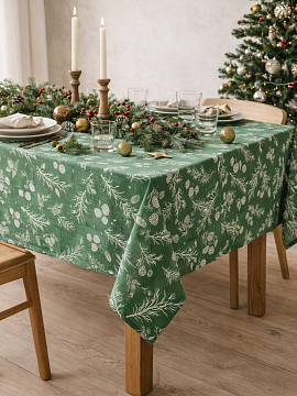Скатерть льняная Шишки без салфеток