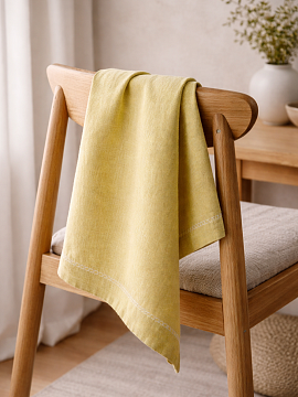 Полотенце льняное с мережкой оливковый