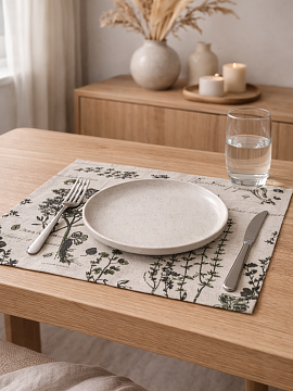 Плейсмат льняной Ботаника