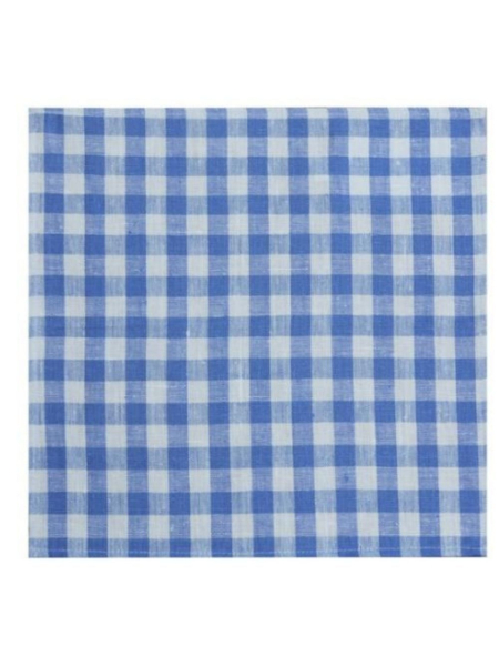 Салфетка льняная в синюю клетку
