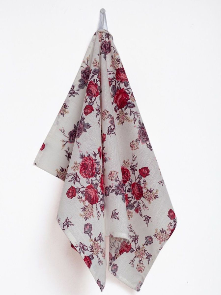 Полотенце льняное Розы