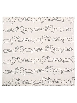 Льняная наволочка квадратная Коты