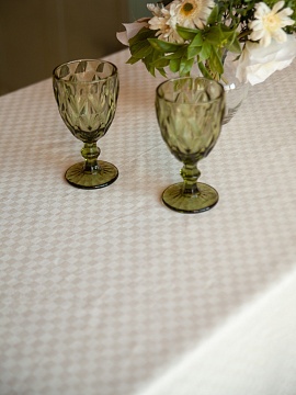 Скатерть льняная Молочные кубики без салфеток