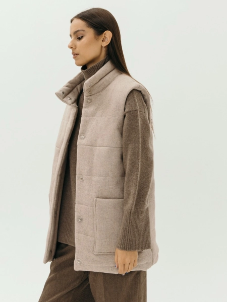 Жилет стеганый wool Snezhno natural