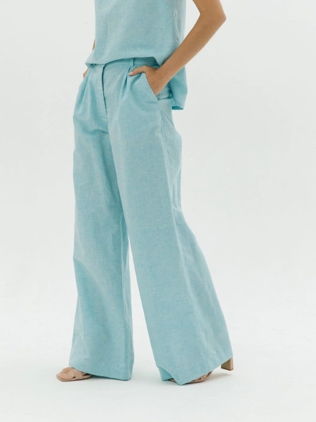 Брюки-палаццо Parisian limited turquoise melange