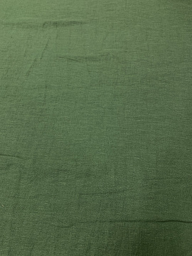 ОСТАТОК меньше метра Умягченная ткань льняная Зеленая арт.292-1
