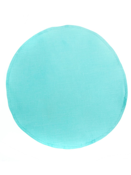 Салфетка круглая изо льна цвет мята