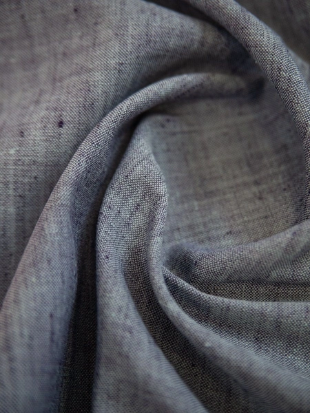 Льняная ткань с лавсаном Темно-синий меланж арт.110-1В