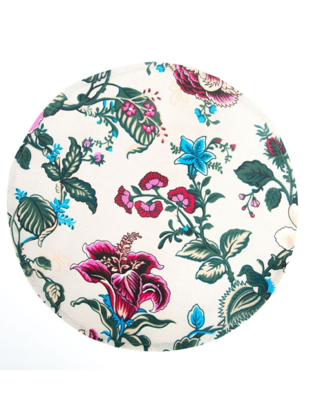 Салфетка круглая изо льна Цветочный Прованс