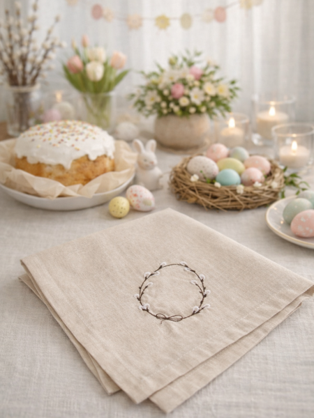 Салфетка льняная Вербное воскресенье