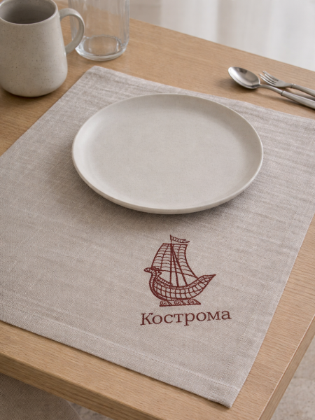 Салфетка льняная Ладья цвет серый