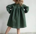 Платье льняное детское Грета зеленый