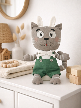 Льняной сувенир Мальчик-зайчик