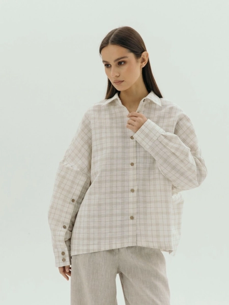 Рубашка Origami limited beige cage
