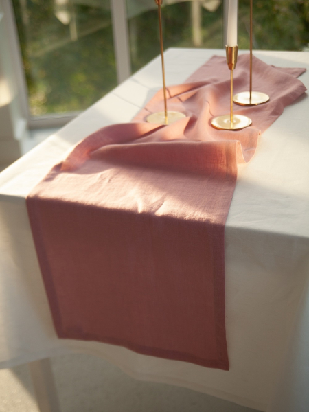 Дорожка льняная Hygge dusty rose