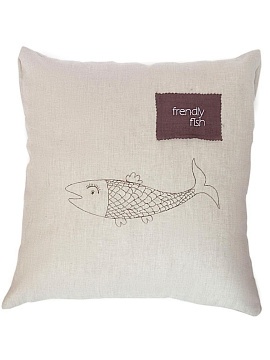 Декоративная наволочка изо льна Рыбка рис.2