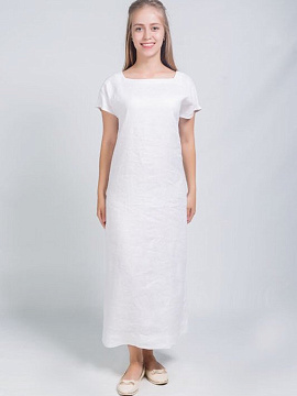Платье льняное Визалия цвет белый