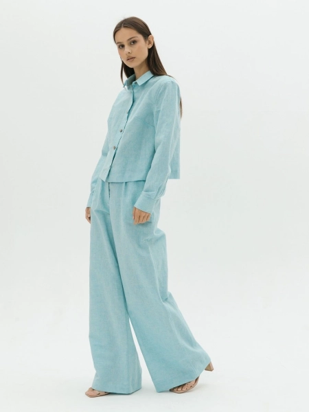Брюки-палаццо Parisian limited turquoise melange