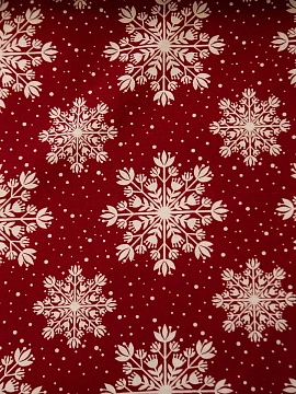 Ткань полульняная Рождественские снежинки арт.1857